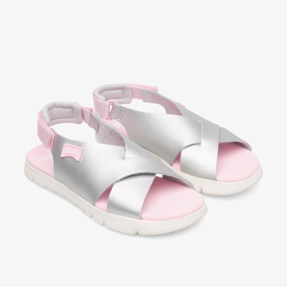 Camper Oruga Grey/Pink - Camper Girls Sandals ||9487-RLSGI||